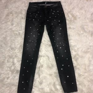 AQUA Black Skinny Jeans Badazzled